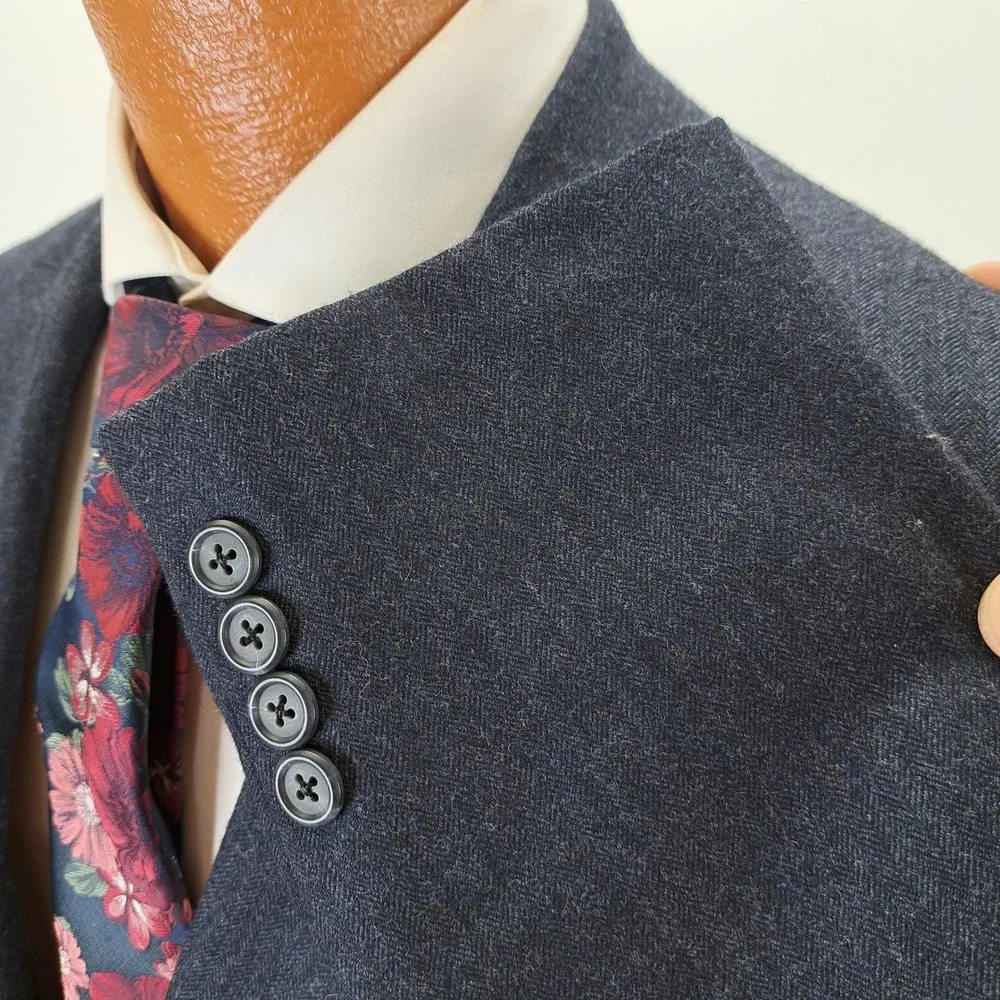 H. Freeman & Son Blue Tweed Blazer Mens 44R Sport Coat Business Career